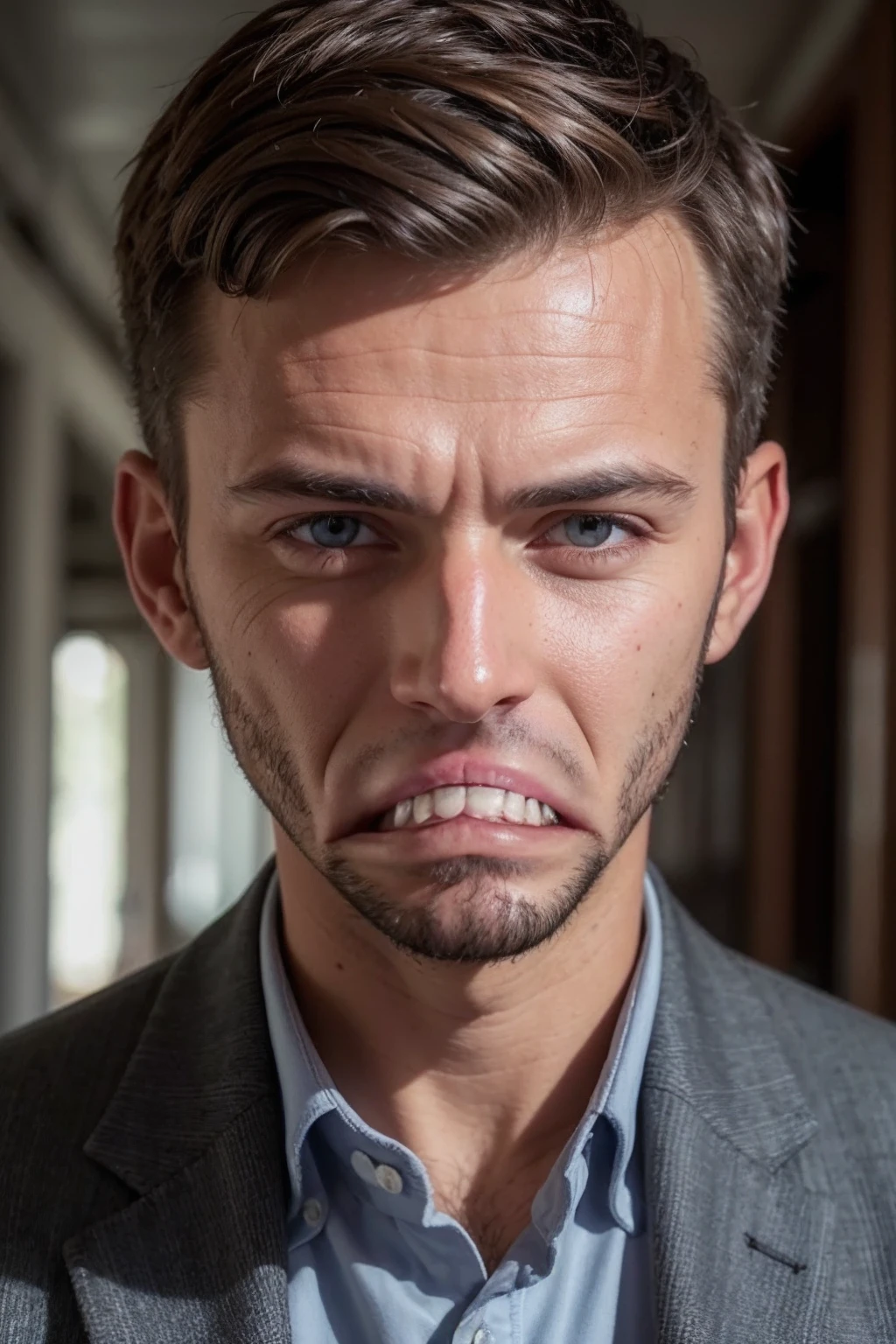 closeup photo of hungarian man wearing jacket thinking in abandoned building, inverted mouth, natural lighting, detailed skin, short hair
<lora:inverted_mouth:1>