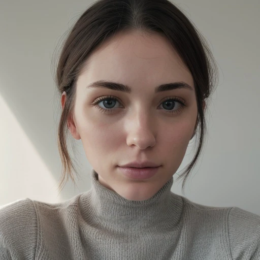 <lora:jennifervandamsel_sd15_512_128_64_v1:1> 1girl solo looking at viewer wearing a turtleneck sweater epiCRealism
