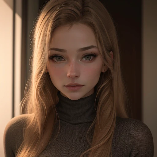 <lora:katerinasoria_sd15_512_128_64_v1:1> 1girl solo looking at viewer wearing a turtleneck sweater epiCRealism