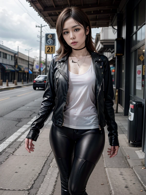 hyper realistic photo,1girl, YAimi, biker clothes,  
(<lora:YAimi-Trimmed:1>)