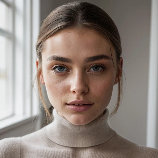 <lora:emiliabartoeck_sd15_512_128_64_v1:1> 1girl solo looking at viewer  wearing a turtleneck sweater  epiCRealism