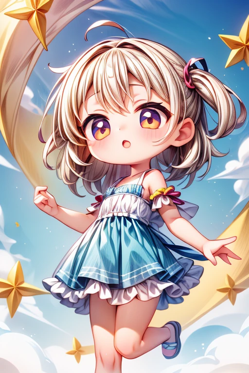 masterpiece, best_quality, absurdres, 1girl, petite, chibi, cute, kawaii, parted_lips