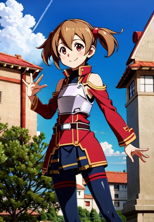 <lora:swordartonline_pack:0.6>,SAO-Silica,solo,smile,