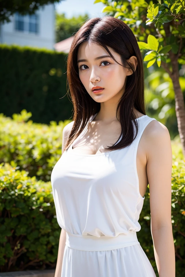1girl,white shirt,white long dress,best quality,masterpiece,illustration,an extremely delicate and beautiful,CG,unity,8k wallpaper,Amazing,finely detail,masterpiece,official art,extremely detailed CG unity 8k wallpaper,incredibly absurdres,huge filesize,ultra-detailed,highres,extremely detailed,beautiful detailed girl,realistic,full frontal,outdoors,<lora:Oda Nana:0.8>,