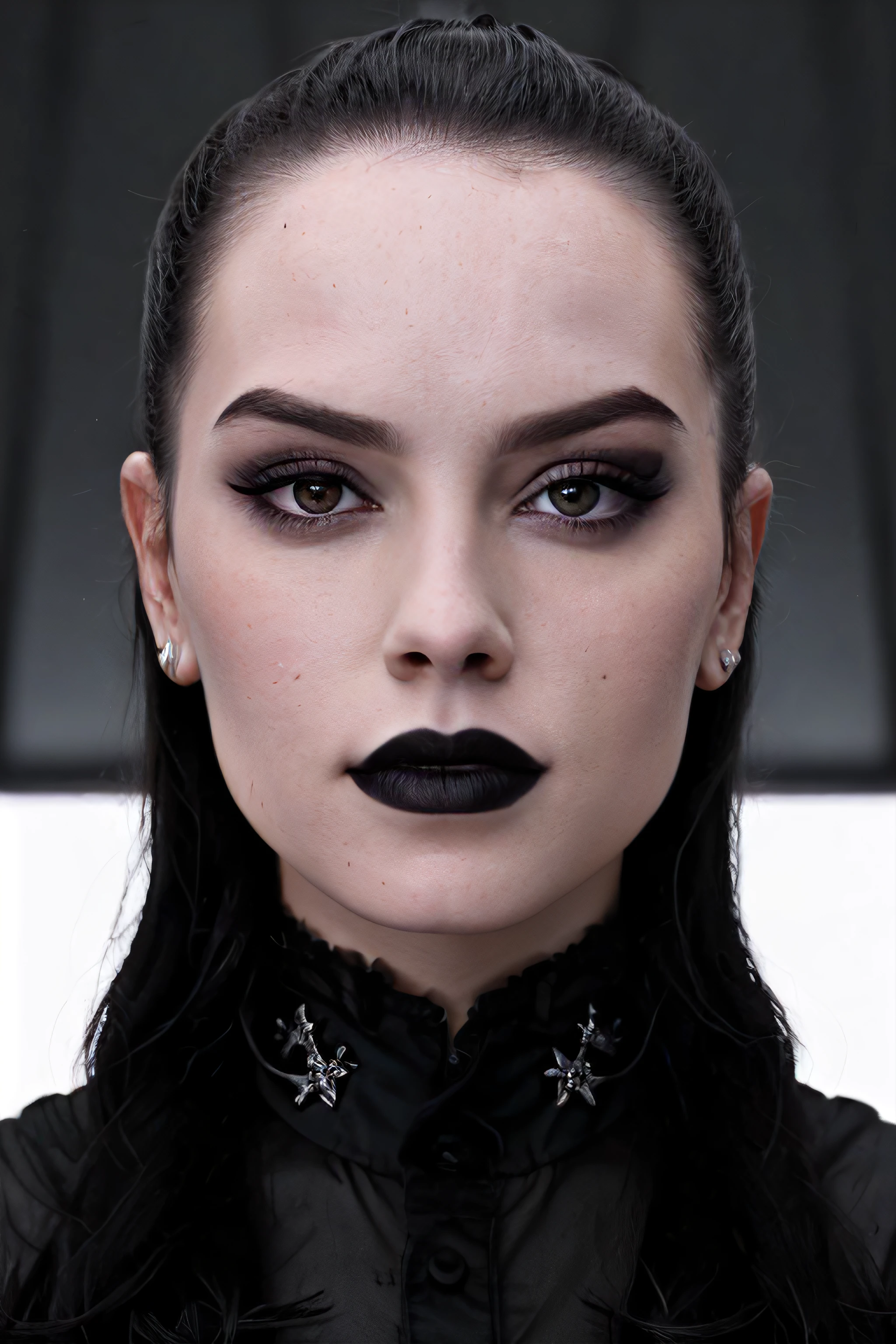 d41s3yr, 1girl,face, goth, black lipstick