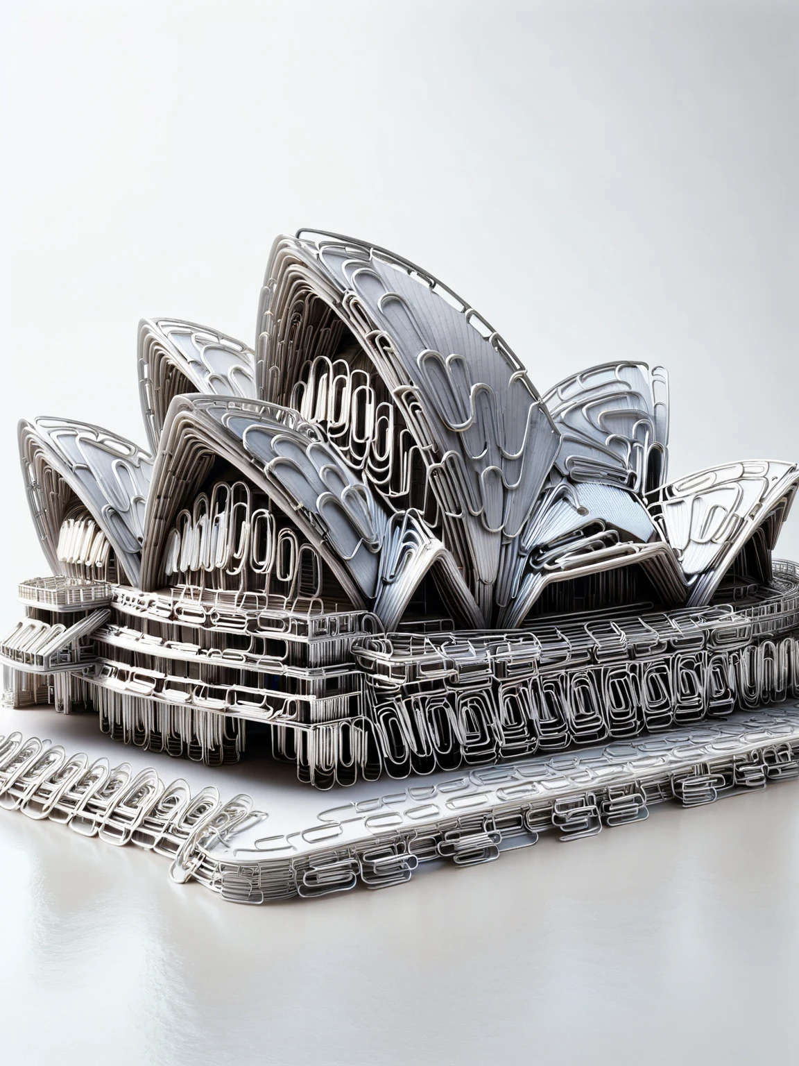 The Sydney Opera House made from ais-paperclips <lora:Paperclips_Style_SDXL:1>