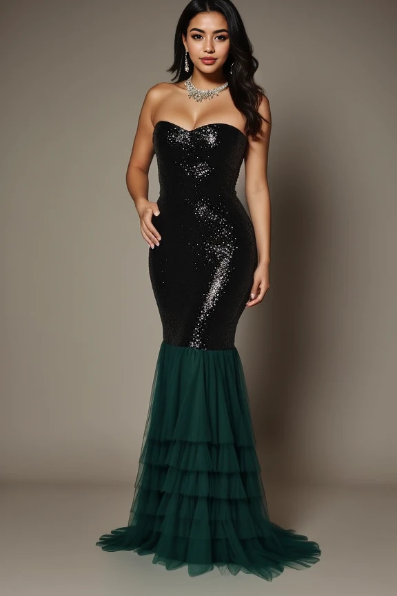 realistic, masterpiece, high detailed skin, looking at viewer, full body shot, scenic view
<lora:Green_Strapless_Dress_By_Stable_Yogi:1> green strapless dress, bare shoulders, full body, necklace