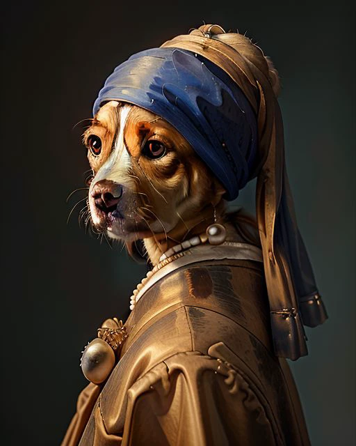 The girl with a pearl earring HuWoof <lora:SD15-HuWoof-LoRA:1>