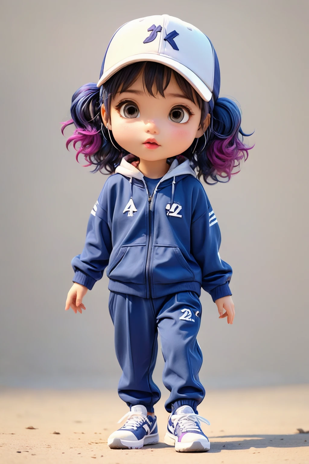 1girl,solo,chibi,(Athleisure_tracksuit:1.5),(Sneakers_with_colorful_soles:1.4),(Baseball_cap:1.3),(Urban_market_background:1.4),datou,<lora:datou-000005:0.8>,