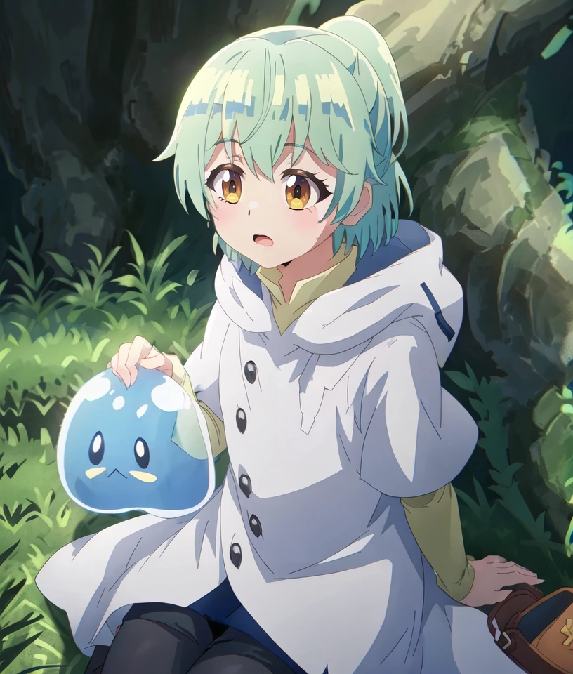 aibi, sola, 1girl, blush, grass, outdoors, ponytail, slime (creature), 1other, sitting, androgynous, hood, long sleeves, open mouth,
<lora:saijaku_teima-loha-bundle-20000:1>, <lora:kohakuV5_rev2:0.5>