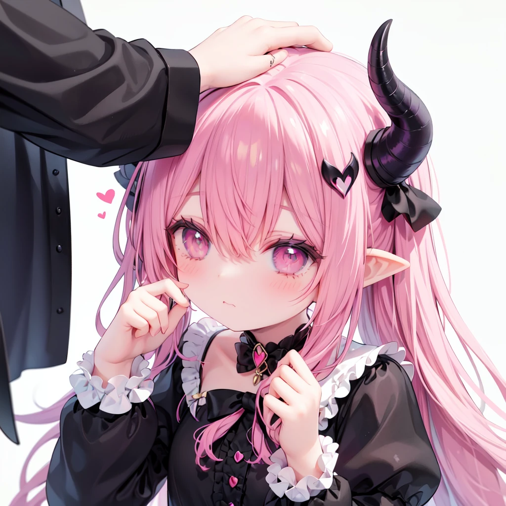 score_9, score_8_up, score_7_up, Expressiveh, cute, 1girl, twink, aru_\(blue_archive\), pink hair, horns, halo, long hair, aroused, horny, sweaty skin, shiny skin, perfect face, breasts, submissive look on face, handjob, big puffy inverted nipples outline, heart earring, lookin,g back, gold neckless, looking viewers,eye contact, earrings, white race choker, (black fishnet bodystocking), (fishnet) body stocking, (shrug jacket clothing), gold body harness, gold chain leash BREAK ((1boy)) big man, faceless male, dark skinned male, from behind, breast grab over shoulder, size difference, penis, precum, leaking pre-cum, outside, on streets, crowd, city , black lineworks, trembling, motion line,