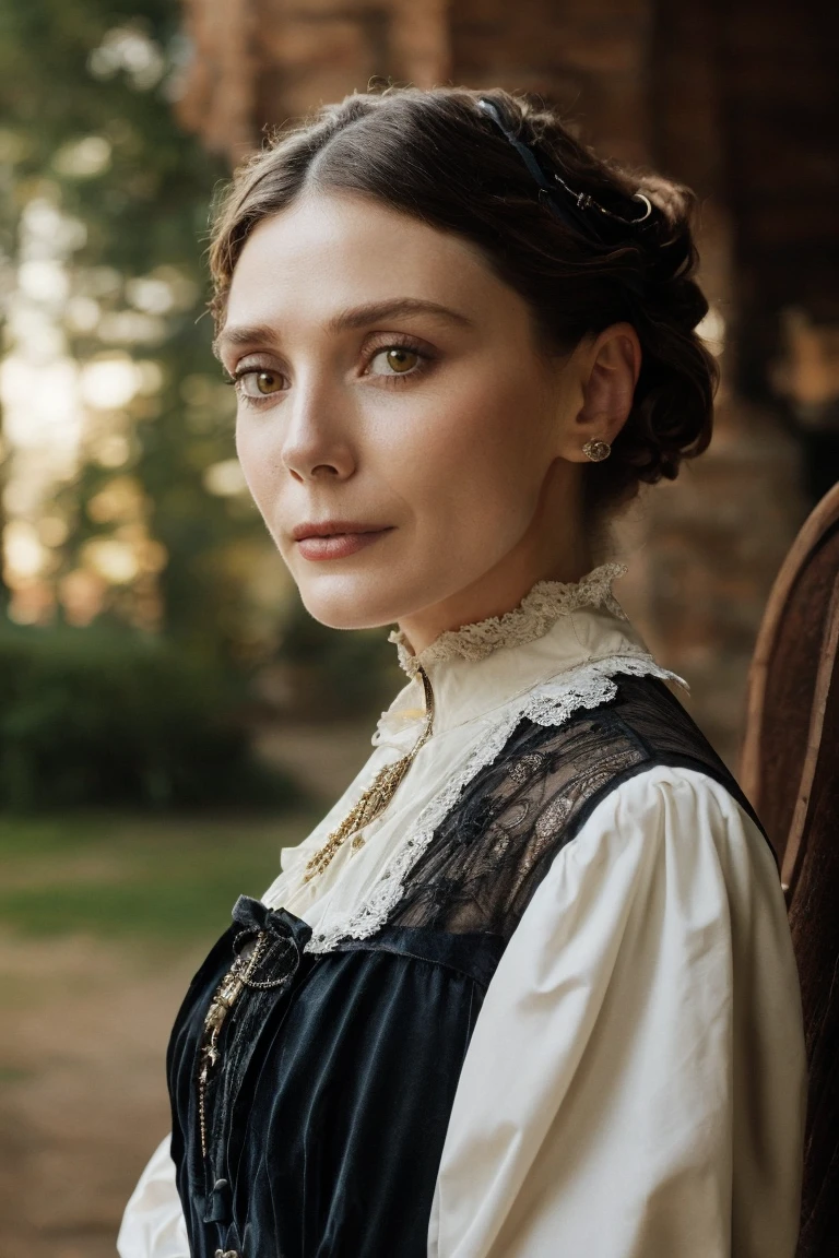 headshot, (dieselpunk:1.25), lady in Victorian era dress, Victorian era London, soft colors, bokeh, masterpiece, high quality, (high detailed skin:1.1)
<lora:elizabeth_olsen_lora_v01:1> liz89