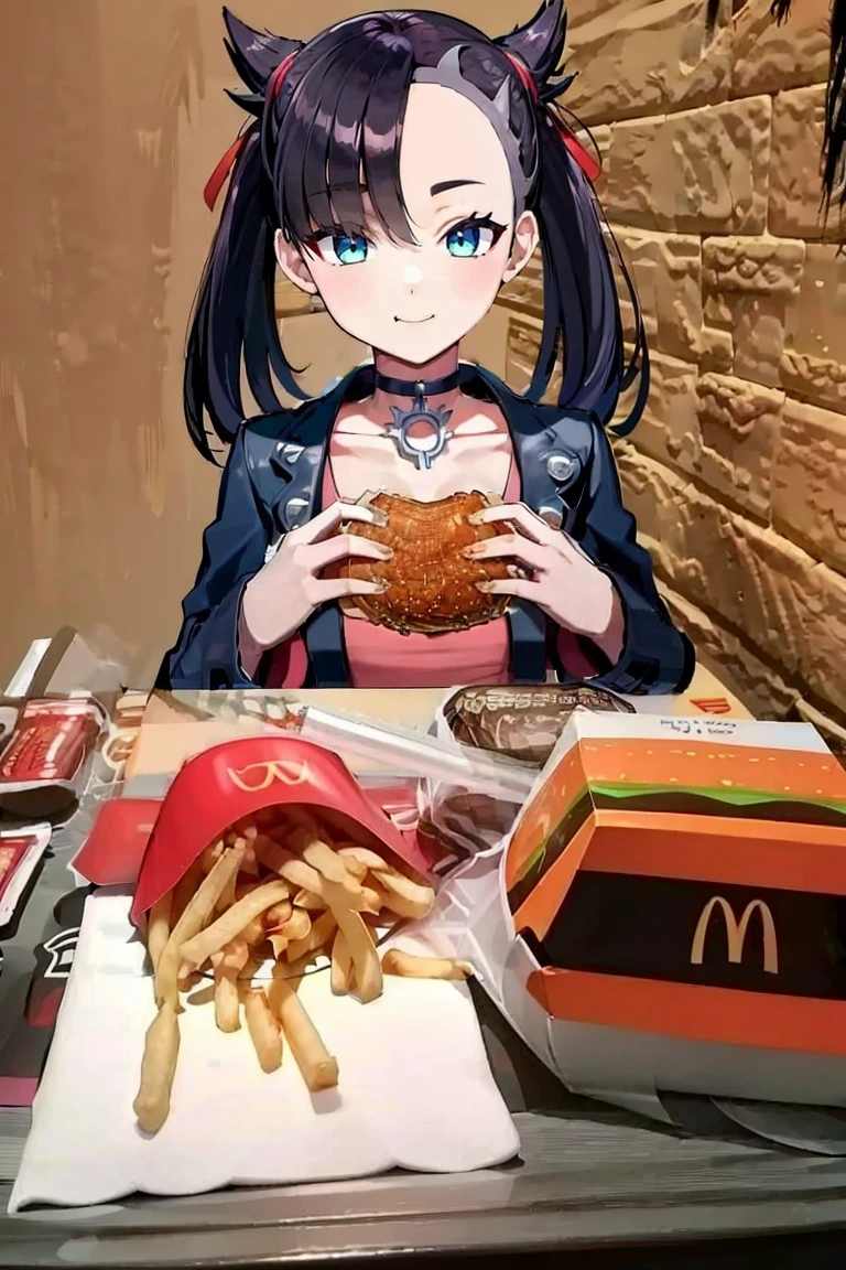 <lora:McDate_with_2D_Waifu:0.8>, McDate_with_2D_Waifu, smile, looking at viewer, ((masterpiece,best quality)), absurdres, <lora:marnie_v1:0.7>, hmmarnie, aqua eyes, black choker, red ribbon, pink dress, jewelry, black jacket, open clothes, long sleeves, ,