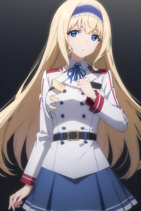 ceciliaalcott, <lora:cecilia alcott s2-lora-nochekaiser:1>,
cecilia alcott, long hair, blue eyes, blonde hair, hairband, drill hair, blue hairband,
BREAK school uniform, ribbon, blue ribbon, long sleeves, (red trim:1.2), uniform, military uniform, (white military uniform:1.5),
BREAK indoors, classroom,
BREAK looking at viewer, (cowboy shot:1.5),
BREAK <lyco:GoodHands-beta2:1>, (masterpiece:1.2), best quality, high resolution, unity 8k wallpaper, (illustration:0.8), (beautiful detailed eyes:1.6), extremely detailed face, perfect lighting, extremely detailed CG, (perfect hands, perfect anatomy),