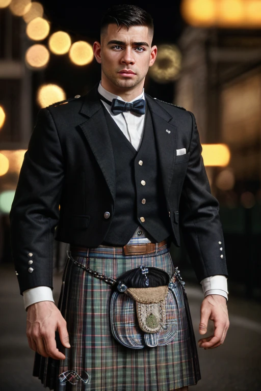 cinematic photo, athletic man with fade haircut wearing a s_kilt, 35mm photograph, film, bokeh, professional, 4k, highly detailed <lora:s_kilt:.7> <lora:sd_v15_dpo_lora_v1:1>