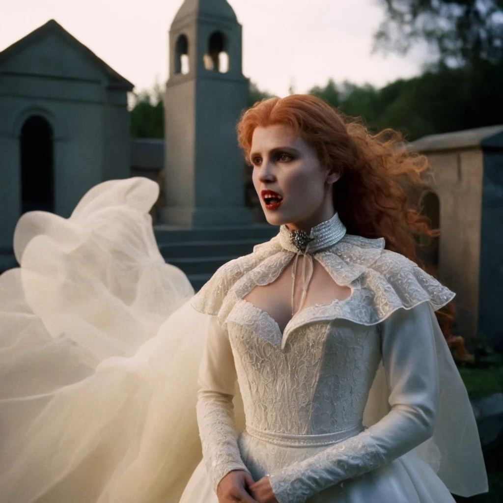 Cinematic film still of Lucy Westenra a high angle from - SeaArt AI
