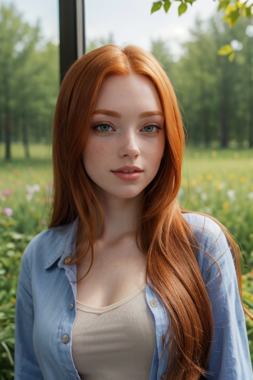 young girl, redhead, cinematic, The portrait showcases a young (redhead girl:1.6) with a shy and innocent demeanor, blueish eyes, sensual slim face, photo, focus on eyes,instagram influencer,extreme close up, from up, pov (((cum on body:1.4))) , ((( real cum on face,realistic cum dripping all over face:1.4))), ((( bukkake ))) ,blue eyes, ((redhead)) slavic girl(((slim body, slim waist))) red hair, big tits (confident expression:1.2), big lips, naked, BIG TITS and shorts, Her hair is styled sleek and straight, elegantly framing her face with adorable long hairl .Her face is illuminated by gentle lighting, highlighting her delicate features. The girl's eyes sparkle with a hint of curiosity and her lips form a subtle, shy smile. The background consists of a ourtoor nature autum scenery muted and warm-toned setting, providing a calm and serene atmosphere. The composition focuses on the girl's face, capturing the intricate details of her flawless skin, The overall image exudes a sense of tranquility and captures the innocence and gentleness of youth