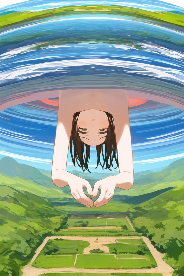 1girl, nature, abstract illusion
