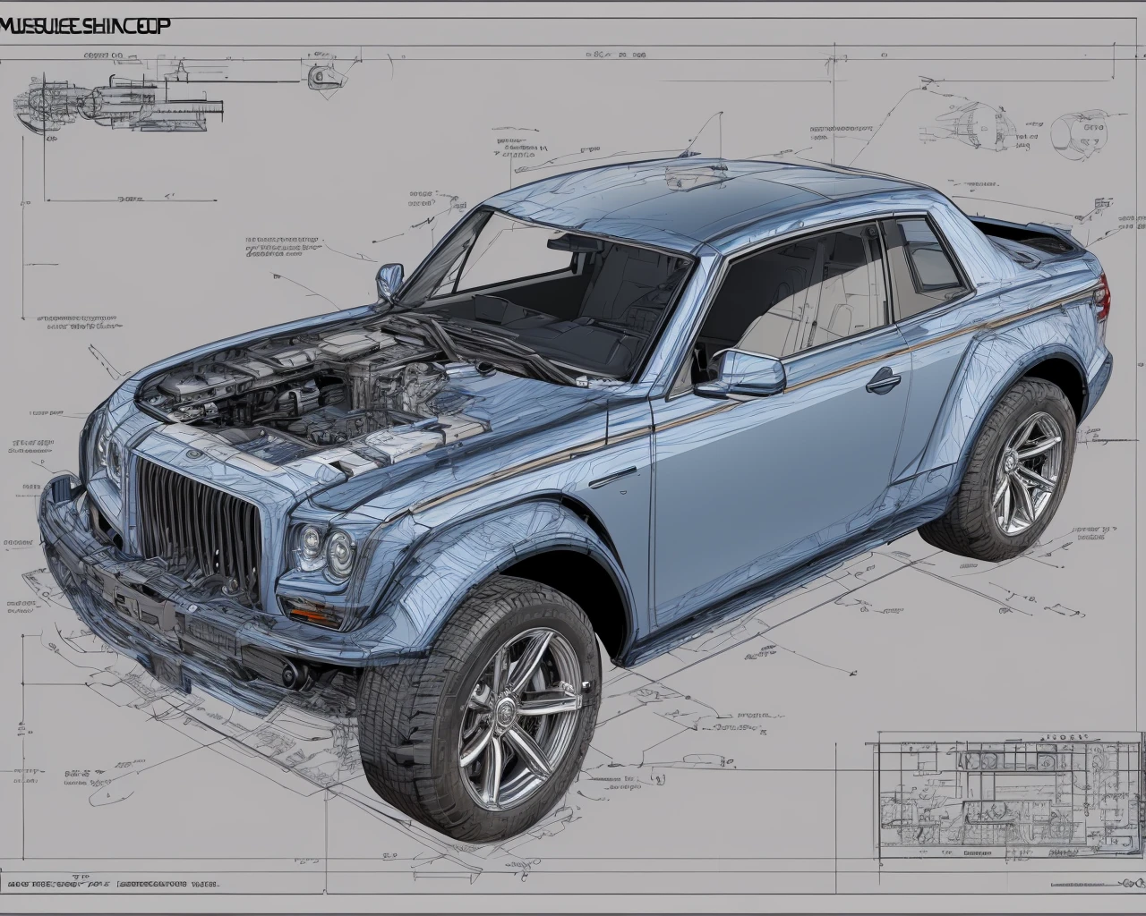 masterpiece, high quality, absurdres, 8K ,UHD
<lora:Blueprint_last:2> 
coupe, automotive advertisement style,sleek, dynamic, professional, commercial, vehicle-focused, high-resolution, highly detailed, Blueprint Schematic Drawing, , technical drawing, blueprint, schematic
