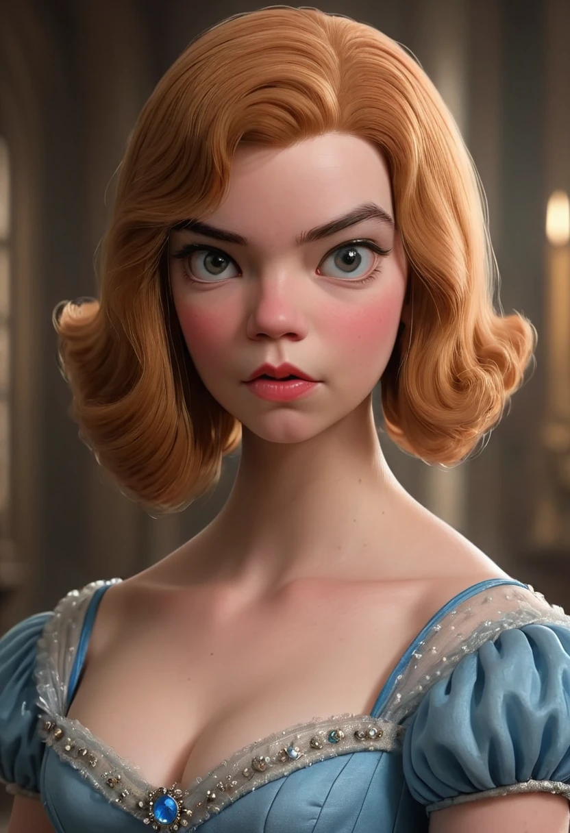 Anya Taylor Joy<lora:Anya_Taylor_Joy:1>, cinderella fullbody, by justin gerard and greg rutkowski, digital art, realistic painting, dnd, character design, trending on artstation