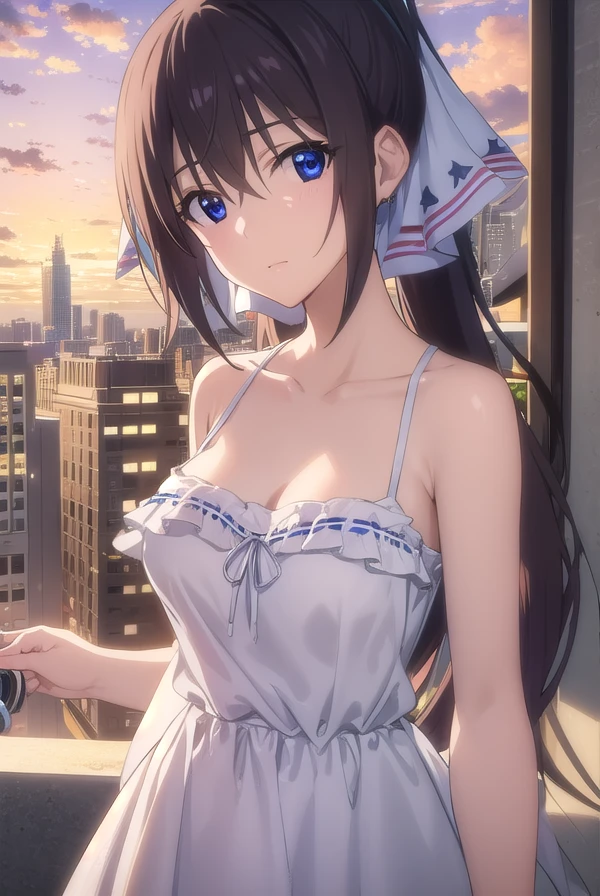 houkishinonono, <lora:houki shinonono s2-lora-nochekaiser:1>,
houki shinonono, long hair, blue eyes, black hair, ribbon, hair ribbon, ponytail,
BREAK dress, cleavage, bare shoulders, jewelry, bracelet, white dress,
BREAK outdoors, city, sky, sun, clouds, buildings, crowds, cars,
BREAK looking at viewer, (cowboy shot:1.5),
BREAK <lyco:GoodHands-beta2:1>, (masterpiece:1.2), best quality, high resolution, unity 8k wallpaper, (illustration:0.8), (beautiful detailed eyes:1.6), extremely detailed face, perfect lighting, extremely detailed CG, (perfect hands, perfect anatomy),