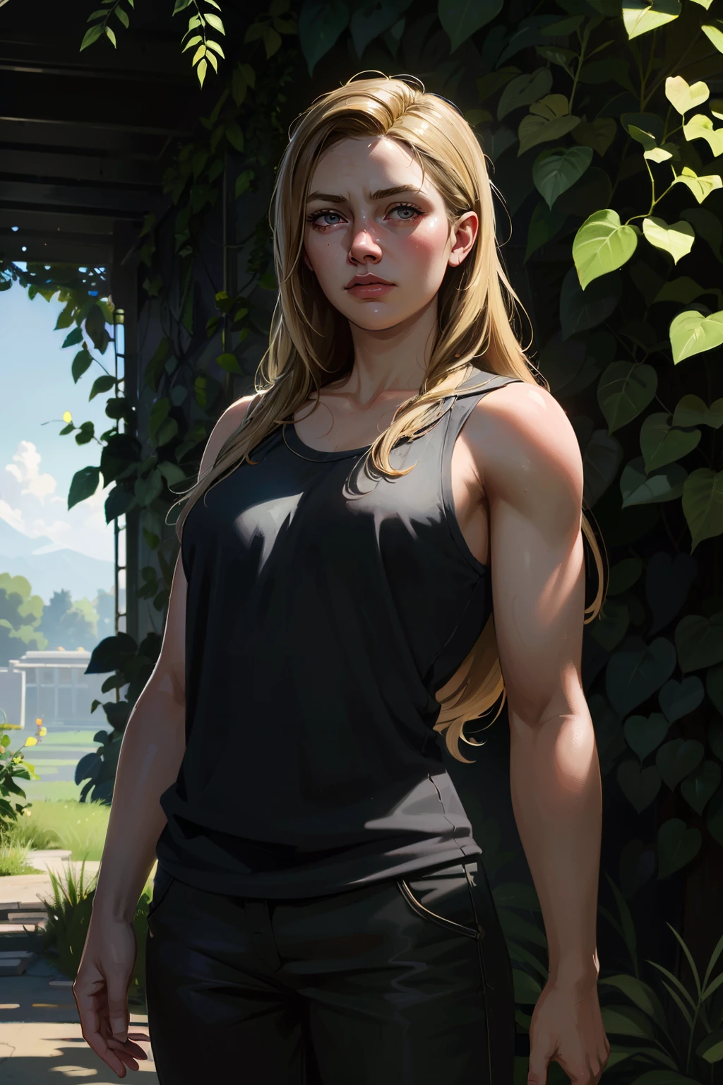 ((ultra detailed, masterpiece, absurdres))
<lora:TLOU2Abby:0.9>
TLOU2Abby, 1girl, solo, long hair, blonde hair, Inside a fairytale castle, princess gown, cinematic candlelight glow, looking out of a grand window with a book in hand