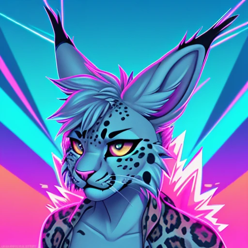 Outrun synthwave vaporwave (solo)
(Jolteon, lynx, bunny, dragon, snow_leopard hybrid) (complex background) (pfp, wallpaper), (<lora:last-000008:.3> jaraz)