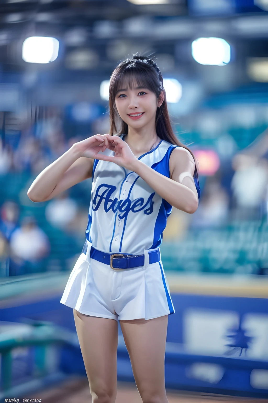 NSFW、Whiteware、Girls' high school tennis uniform in navy blue mini skirt、Navy blue bloomers、pose sensual、Squatting panty shots、Do not hide the lower body、(8K、top-quality、​masterpiece:1.3)、Brown Medium Layer Cut Hair、The best smile、Professional Writing、Photography Studio、white backgrounid、(Balloons are flying:1.4)、