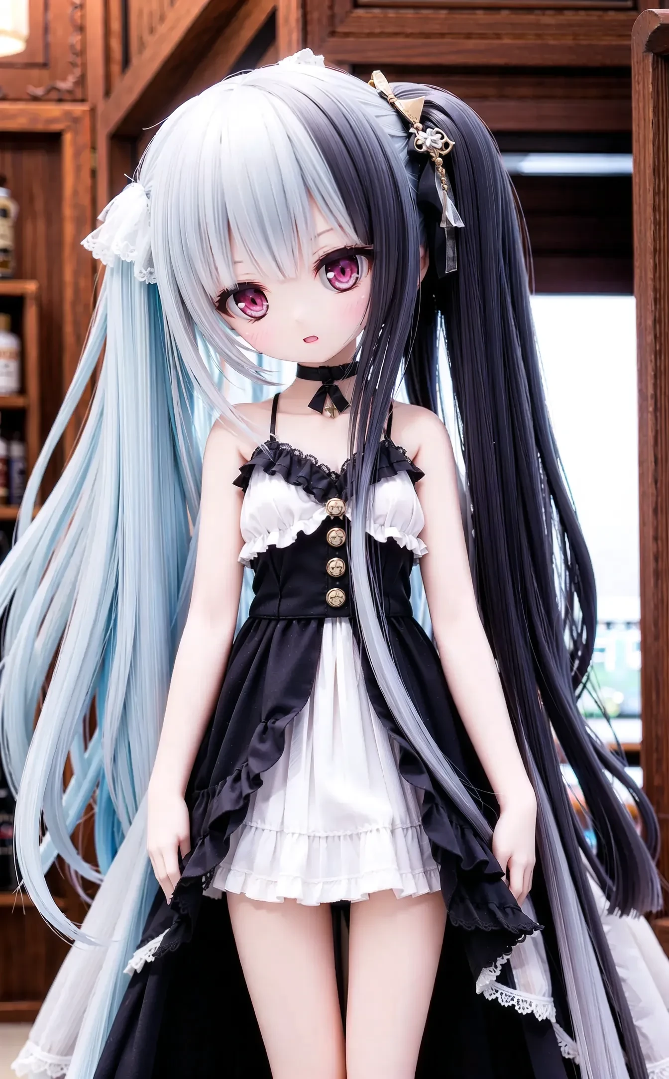 (cowboy shot,very long hair,4349:1),<lora:lora_1230c:0.25>,multiple_girls,2girls,long_hair,twintails,blue_hair,bubble,red_eyes,dress,yuri,frills,very_long_hair,
