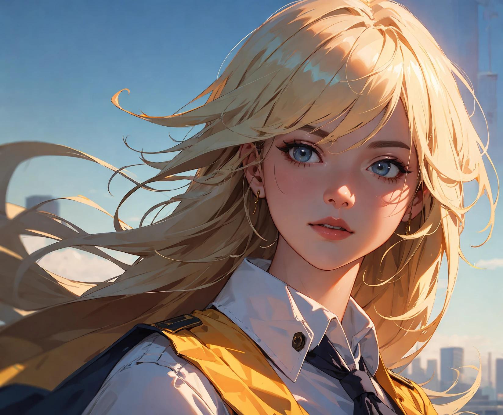 flight attendants wearing sophisticated cream-colored uniforms, adorned with gold accents and a silk neckerchief.
(Masterpiece, Hypermaximalist, Maximalism, Best Quality, 8k, Highres, Absurdres, 4k, High Quality, Ultra High Res, Highest Quality, Ultra Detailed, 8k Uhd, Realistic, Highly Detailed, Ultra-Detailed:1.0), (Cinematic Lighting, Hdr, Raw Photo, Sharp Focus, Photorealistic, Realistic:1.0),
