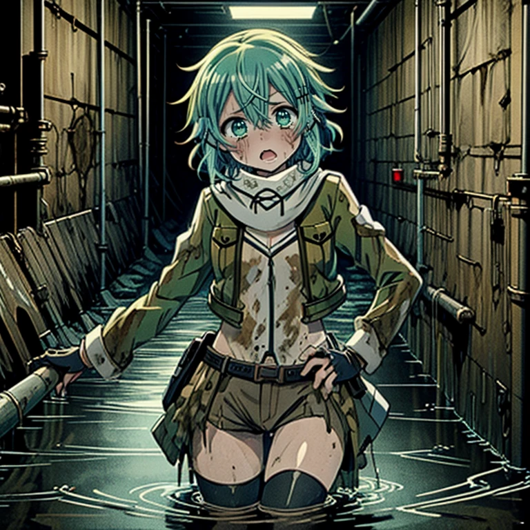 <lora:LCM_LoRA_Weights_SD15:1>,masterpiece,best quality,highly detailed,1girl,solo,raised eyebrows,blush,exhausted,sweat,sweatout,heavy breathing,
<lora:sinon_v5:0.75>, sinon1,scarf,fingerless gloves,long sleeves,short shorts,hair ornament,hairclip,green thighhighs,green jacket,thigh strap,
BREAK
<lora:lyingRope:0.4>,lying,rope,bdsm,bound,restrained,shibari,shibari over clothes,lying on side,arms at side,arms behind back,