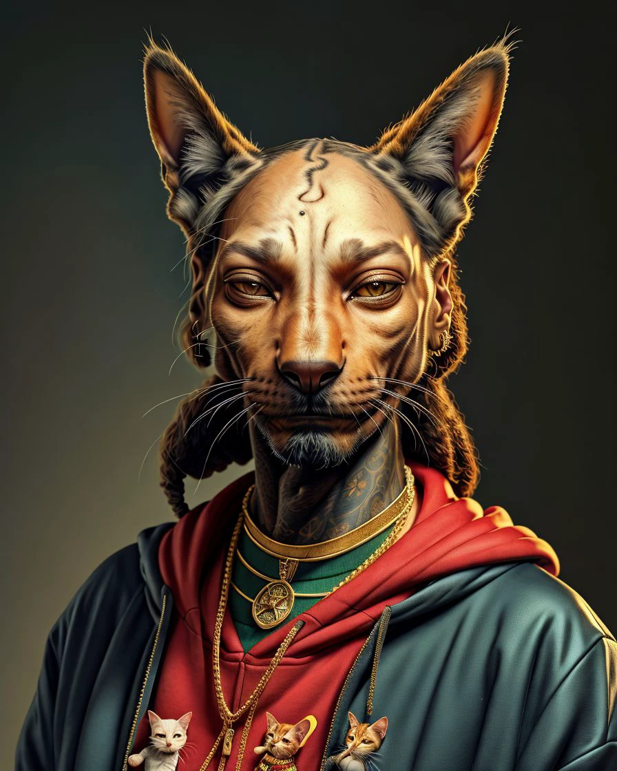 Snoop Dogg HuMeow <lora:SD15-HuMeow-LoRA:1>