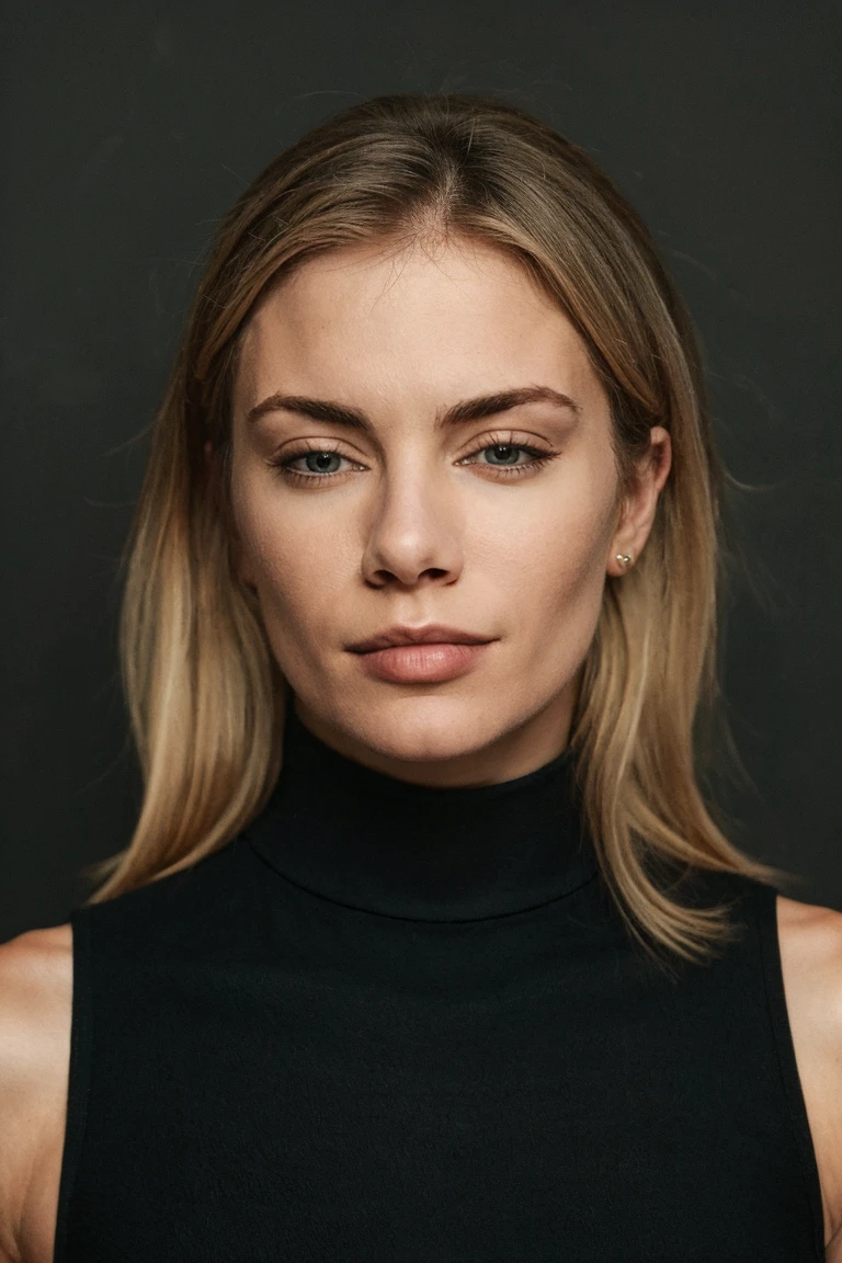 portrait, 1girl, woman in black sleeveless turtleneck, simple background, soft colors, masterpiece, high quality, (high detailed skin:1.1)
<lora:jennifer_holland_lora_v01:1> 87j3n