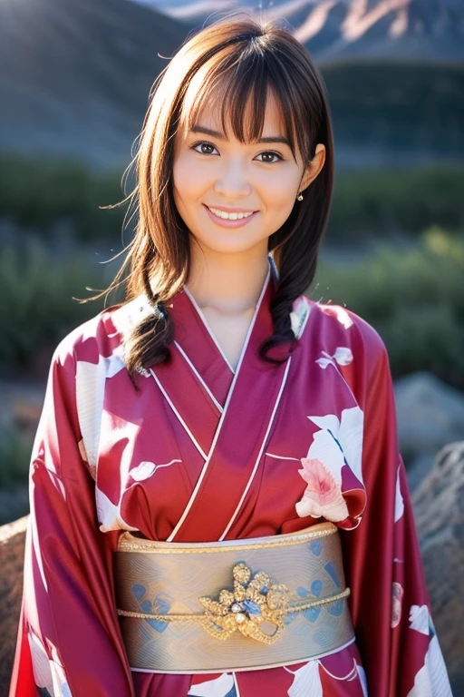 1girl,(wearing a gorgeous kimono:1.2),sash,obi,(RAW photo, best quality), (realistic, photo-realistic:1.4), masterpiece, an extremely delicate and beautiful, extremely detailed, 2k wallpaper, Amazing, finely detail, extremely detailed CG unity 8k wallpaper, ultra-detailed, highres, soft light, beautiful detailed girl, extremely detailed eyes and face, beautiful detailed nose, beautiful detailed eyes,cinematic lighting,(on a mountain top,sunrise,new year sunrise),perfect anatomy,slender body,smiling
<lora:ichikawayui_lora:0.8> <lora:new_hefu_:0.5>