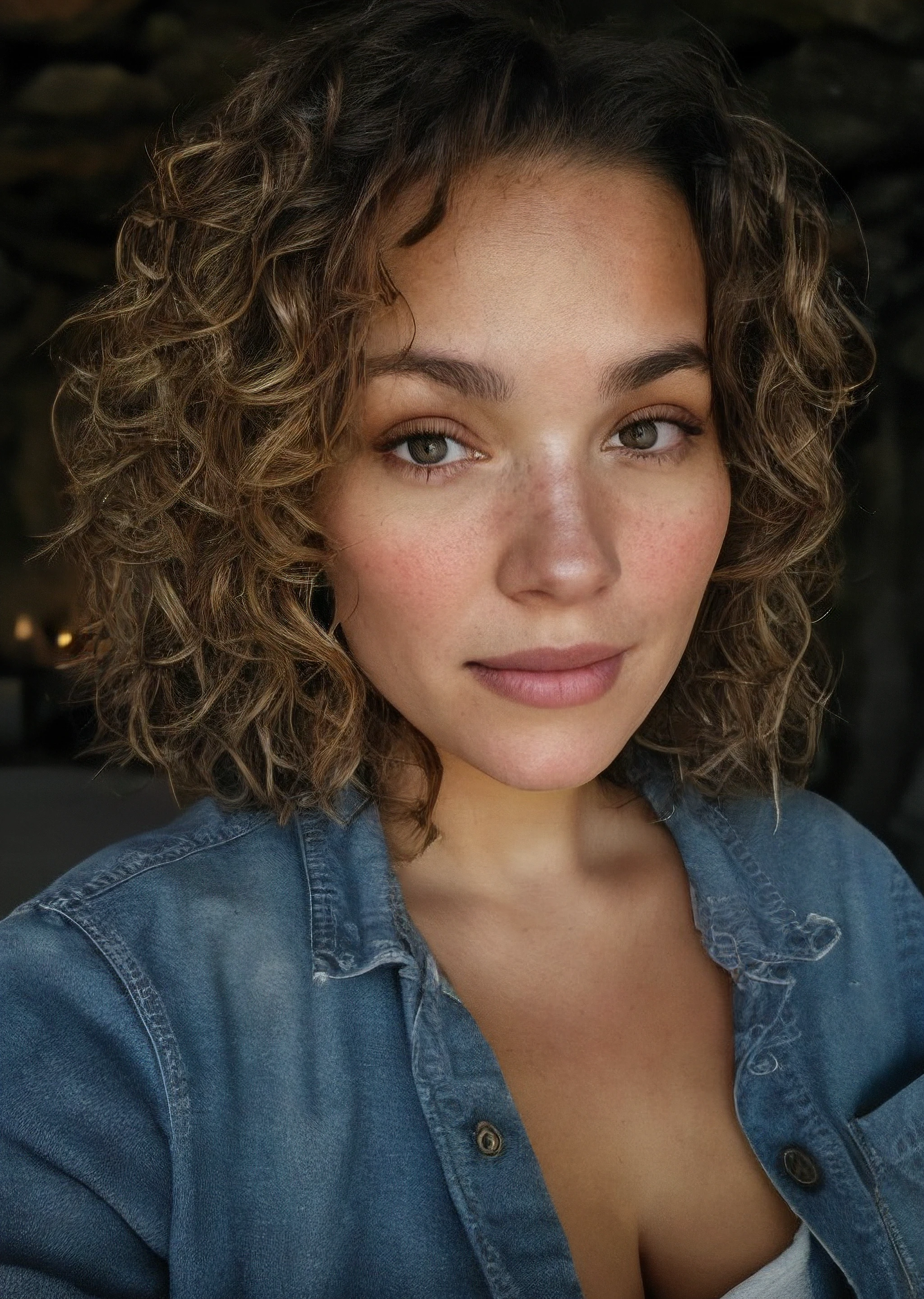<lora:gabrielle:1>
photo of beautiful (gabrielle),((ultra detailed, masterpiece, best quality)), best quality, ultra high res, ultra detailed face and eyes, (photorealistic:1.4), 1girl, Brown hair, brown eyes
BREAK, photograph of a woman, (troubled facial expression), textured skin, goosebumps, blonde afro hair, plaid flannel shirt with distressed boyfriend jeans, cowboy shot, dark and mysterious cave with unique rock formations and hidden wonders, perfect eyes, (candlelight,chiaroscuro), Porta 160 color, shot on ARRI ALEXA 65, bokeh, sharp focus on subject, shot by Don McCullin