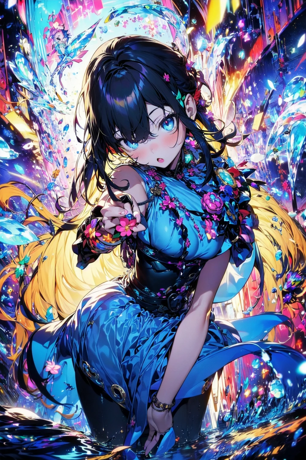 <lora:apstyle3diff:1> apstyle3 apstyle masterpiece best quality detailed eyes
(masterpiece, best quality:1.3), (flat color:1.3),(colorful:1.3),looking at viewer,1girl,solo,floating colorful water,(2D:1.3), <lora:zyd232_InkStyle_v1_0:0.6>