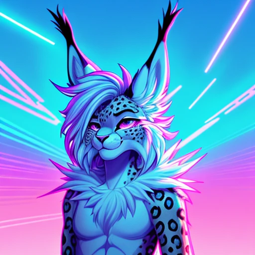 Outrun synthwave vaporwave (solo)
(Jolteon, lynx, bunny, dragon, snow_leopard hybrid) (complex background) (pfp, wallpaper), (<lora:last-000008:.3> jaraz)