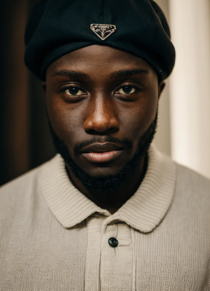 <lora:papesanlora:0.8>,<lora:add_detail:0.5>
papesanlora, solo, dark skin, male focus, facial hair, beret, upper body, looking at viewer, (masterpiece, best quality:1.2), award winning, masterpiece, vibrant, volumetric lighting