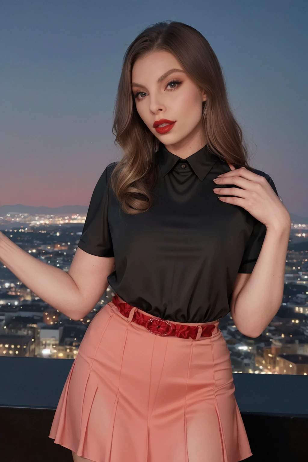 upper body photo of BritneyAmber,
night, courtyard, formal evening dress,
blonde hair,
eyelashes, makeup, red lipstick,
<lora:Britney_Amber_03-000012:1> <lora:add_detail:0.25>