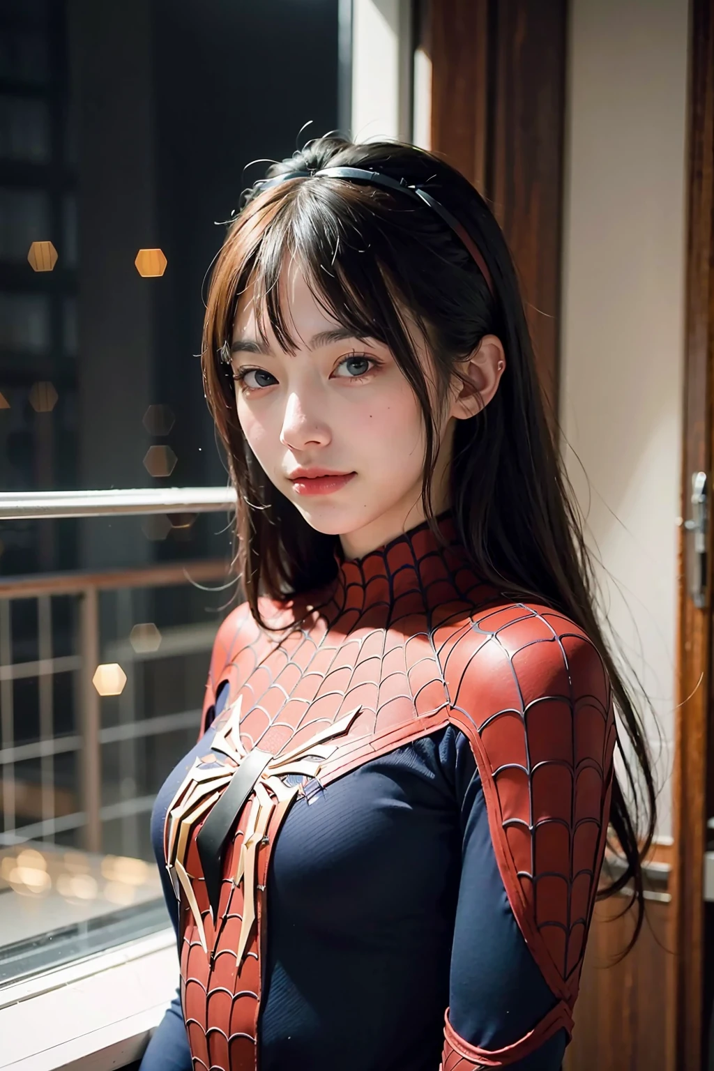 (masterpiece), best quality, perfect face, 1girl, spiderman armor suit, <lora:highsstn-02:1>