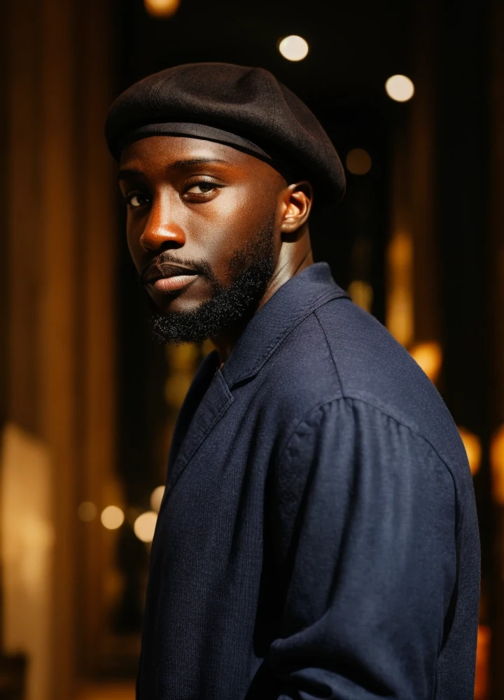 <lora:papesanlora:0.7>,<lora:add_detail:0.5>
papesanlora, solo, dark skin, male focus, facial hair, beret, upper body, looking at viewer, (masterpiece, best quality:1.2), award winning, masterpiece, vibrant, volumetric lighting