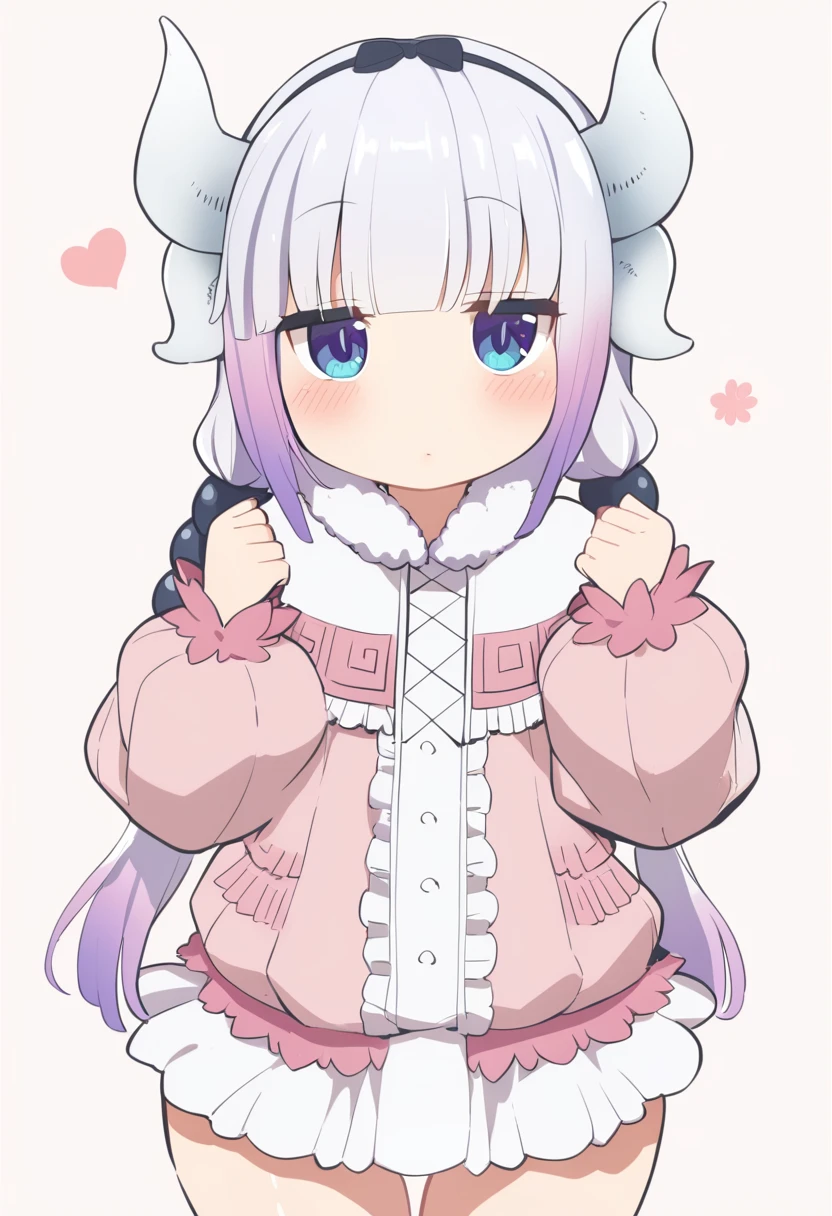 Kanna kamui ,pleated miniskirt, legs garters,from below,seductive,hag
