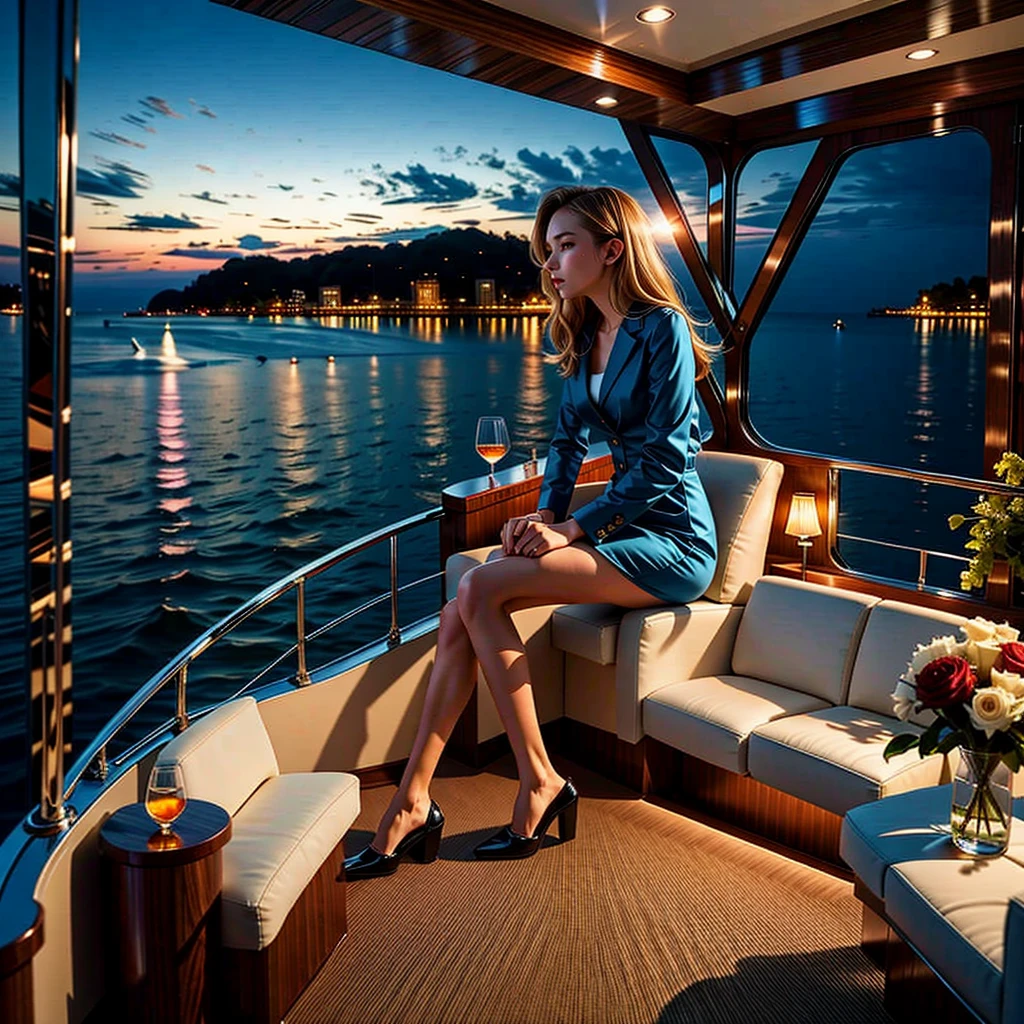 (1girl,  sitting in , yacht:1.3),  zoya , yacht
(beach,  waves,  spray,  harbor,  sightseeing,  nightview),  couch,  food,  wine glass,  flowers,  fruit,  candle,  table lamp,  heater,  sunset,<lora:EMS-179-EMS:0.200000>,<lora:EMS-265871-EMS:0.500000>,<lora:EMS-266925-EMS:0.800000>