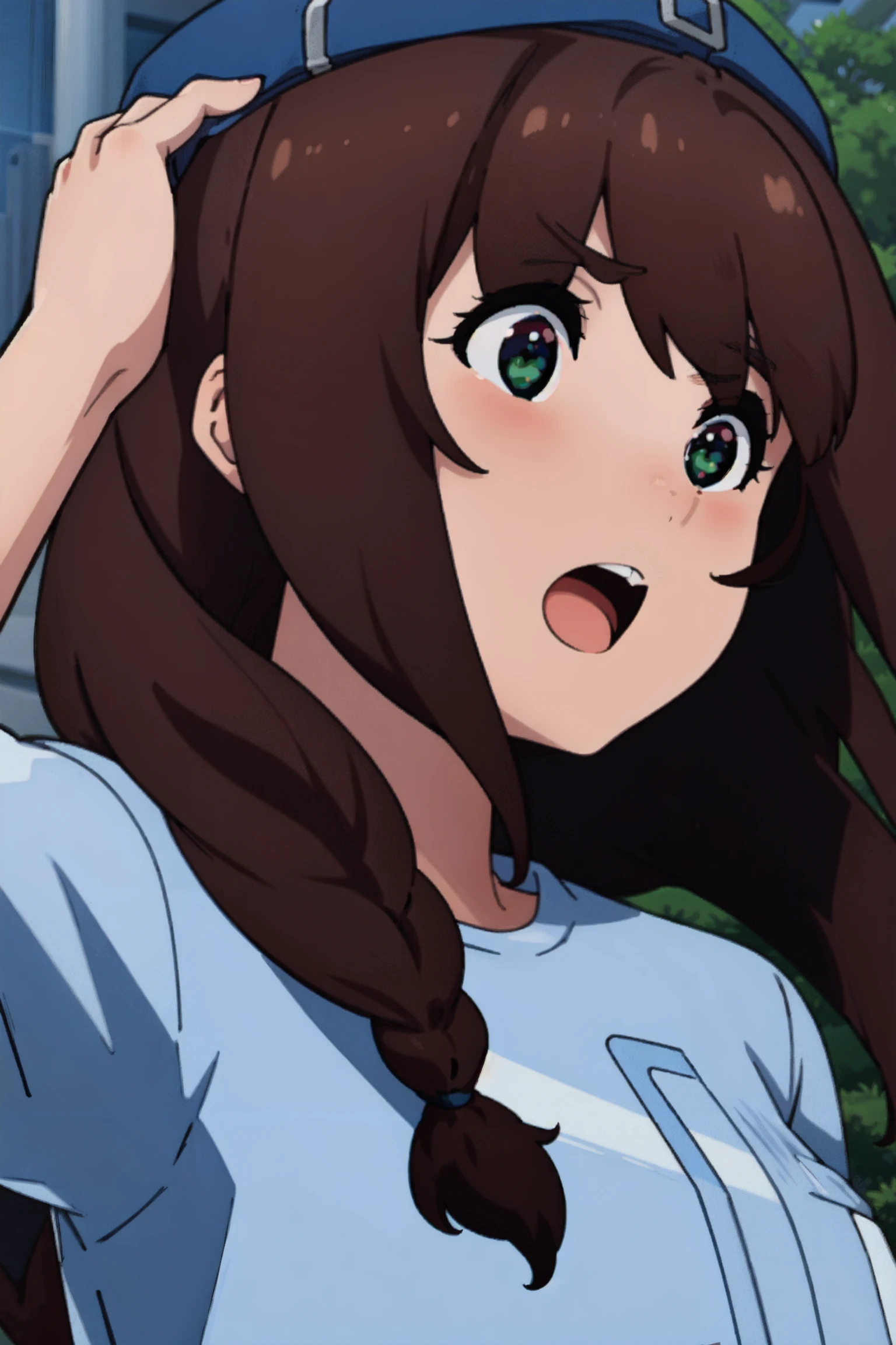 (best_quality,anime_screencap),(1girl,miyu_katou),upper_body,outdoors,<lora:miyu_v1:1>,