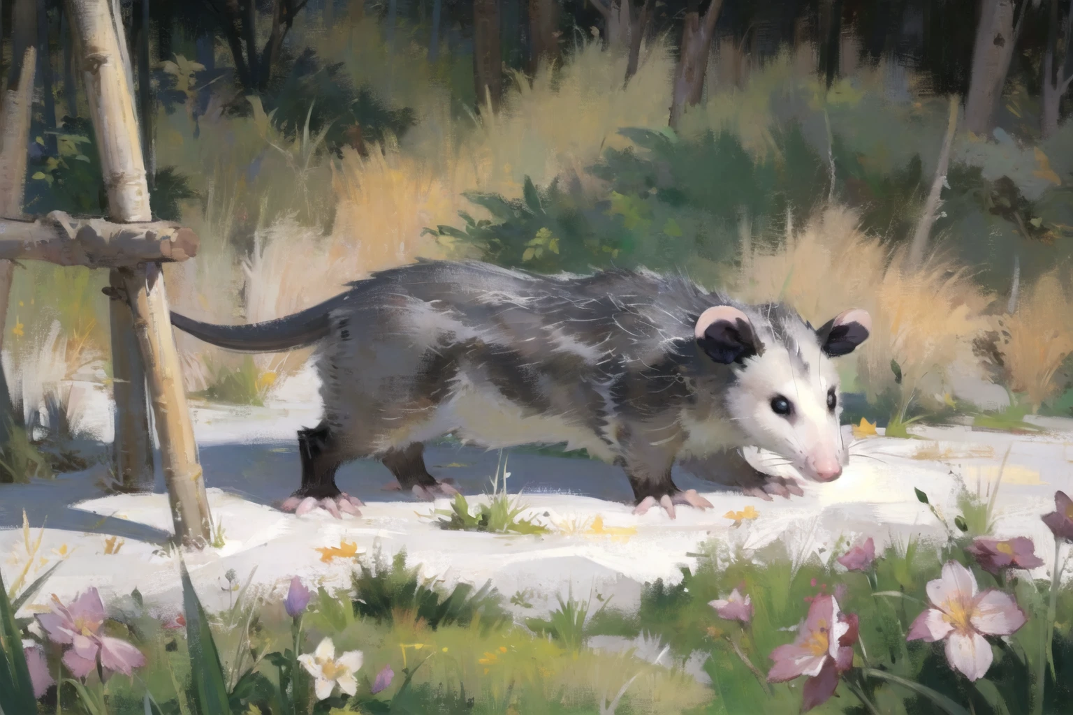 masterpiece, best quality, highres,solo, opossum ,outdoors,grass<lora:opossum:0.8>
draw a painting,painterï¼holding brush
<lora:bouguereau:0.3> <lora:Oilpainting:0.3>