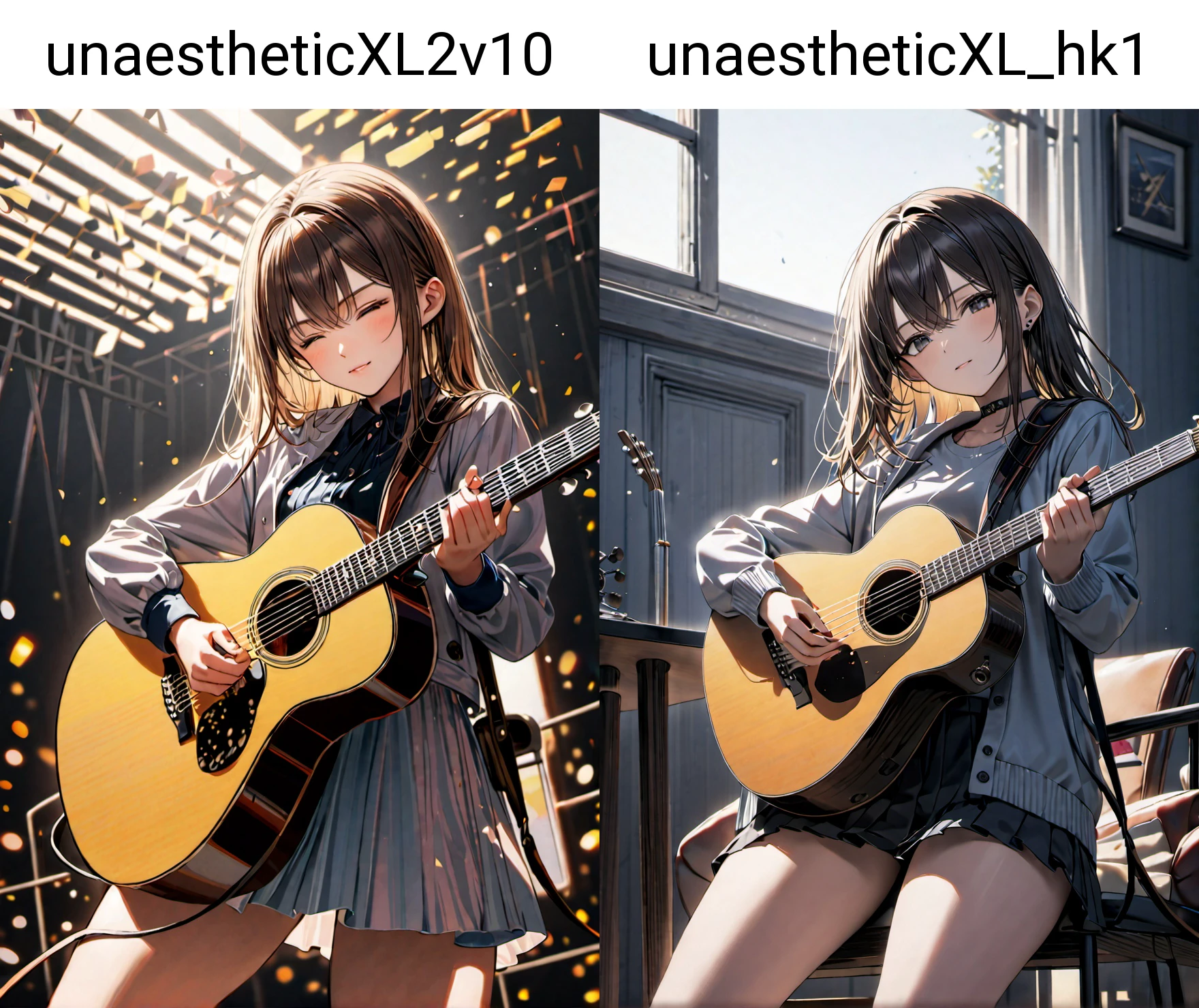 1girl playing guitar, masterpiece, best quality