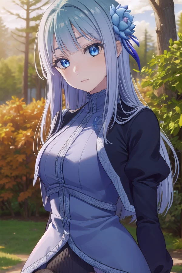 mabelrayveil, <lora:mabel rayveil s1-lora-nochekaiser:1>,
mabel rayveil, long hair, bangs, blue eyes, hair ornament, blue hair, flower, hair flower, blunt bangs,
BREAK long sleeves, jacket, shorts, puffy sleeves, short shorts, black shorts, juliet sleeves,
BREAK outdoors, nature, forest, sky, sun, clouds,
BREAK looking at viewer, (cowboy shot:1.5),
BREAK <lyco:GoodHands-beta2:1>, (masterpiece:1.2), best quality, high resolution, unity 8k wallpaper, (illustration:0.8), (beautiful detailed eyes:1.6), extremely detailed face, perfect lighting, extremely detailed CG, (perfect hands, perfect anatomy),
