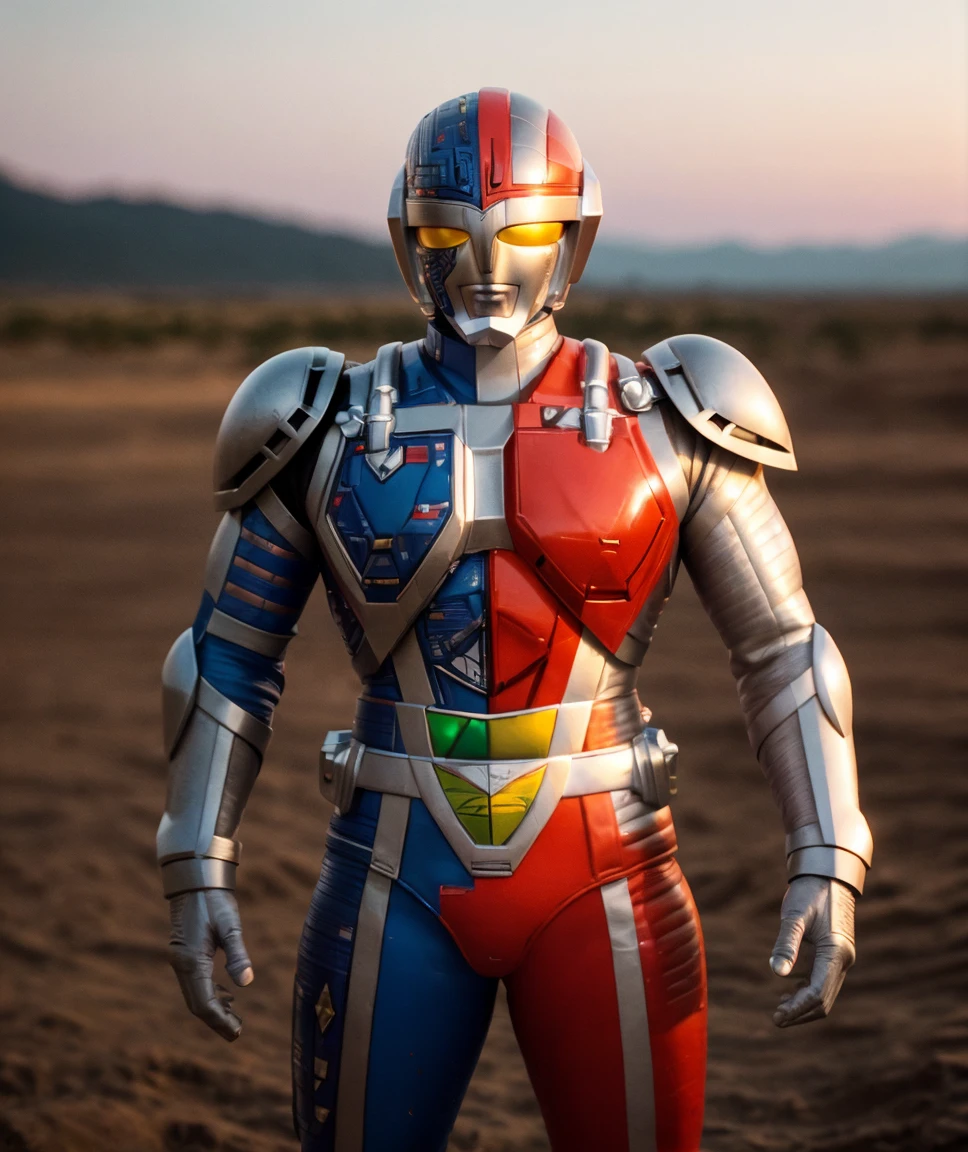 cinematic film still , RAW photo, realistic , perfect lighting, high quality, film grain, <lora:quiron_ChoujinkiMetalder_v1_Lora:0.87> ChoujinkiMetalderQuiron, hero pose, . shallow depth of field, vignette, highly detailed, high budget Hollywood movie, bokeh, cinemascope, moody, epic, gorgeous, film grain, grainy
