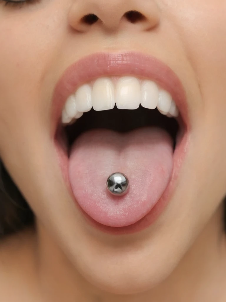 <lora:tonguePiercing:0.7> tongue piercing, open mouth, teeth, tongue, piercing