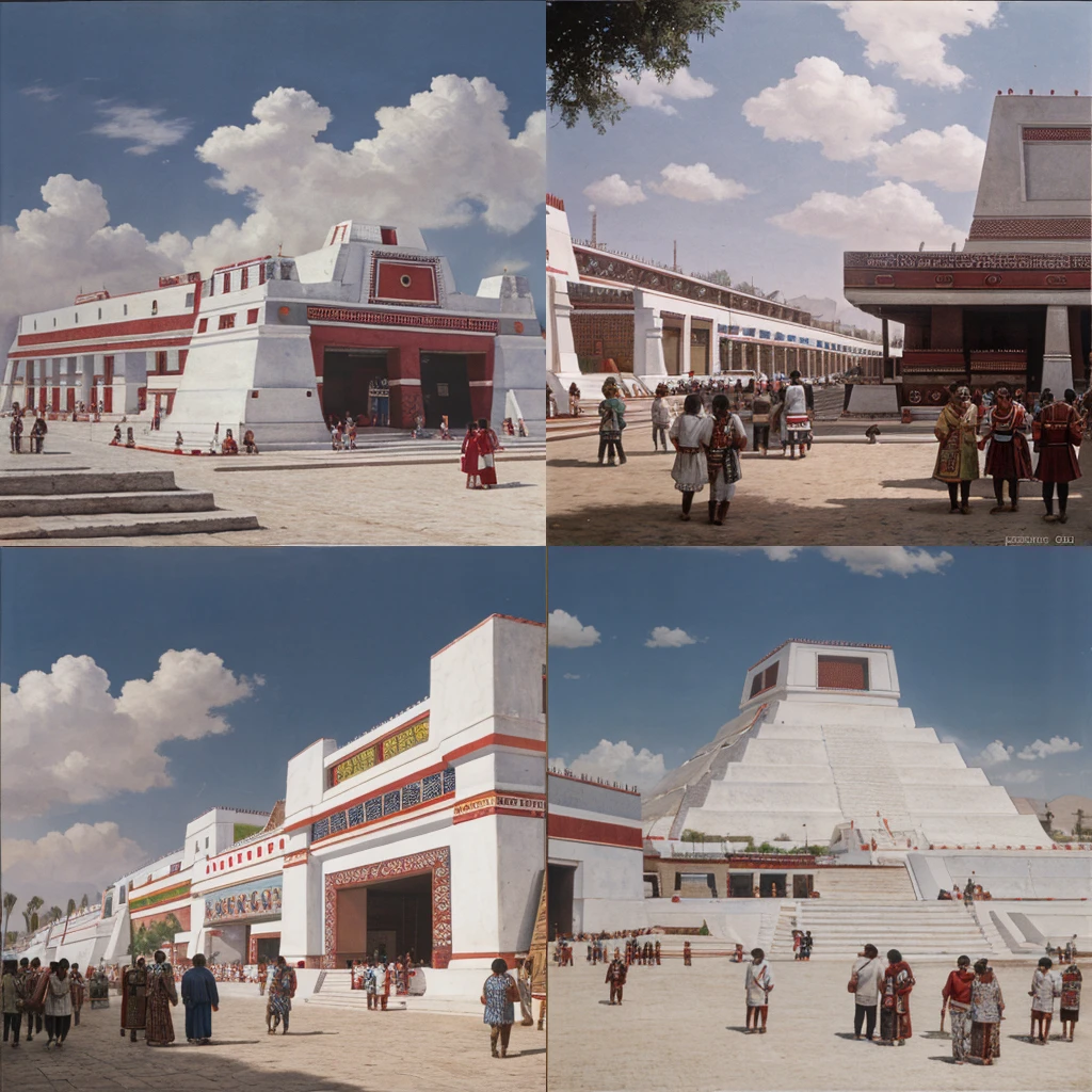 <lora:aztecv6-000007:1> 'ztc, market tenochtitlan, people buying